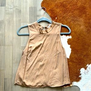 BCBG Generation XS camel colored tank with silver hook clasp